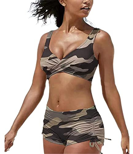 Donna Costume da Bagno Push Up Bikini Sexy Triangolo Costume da Bagno Sportivi Push Up Taglie Forti Swimwear Due Pezzi Mare Controllo Pancia Swimsuit Estivi Imbottito Reggiseno Curvy Surf
