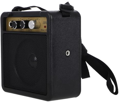 YARNOW Mini Integrati in Amplificatore Chitarra 5w Elettrica e Nero per Plastico Metallo Effetti Sonori Connettività Versatile per Esercitazioni e Performance