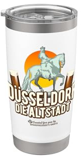 Dusseldorf El casco antiguo Jan Wellem Düsseldorf Vaso térmico de acero inoxidable de doble pared