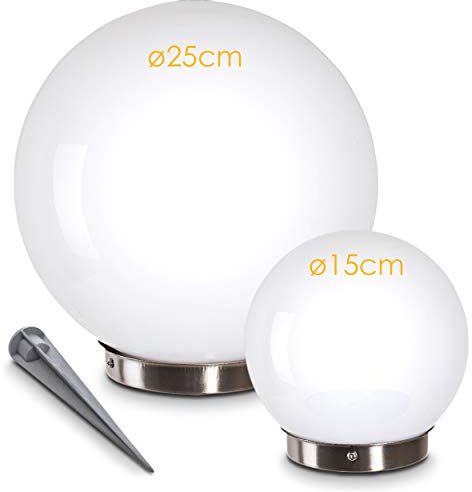 hofstein Boule lumineuse solaire LED idéale pour illuminer votre jardin - Luminaire de jardin solaire apportant un éclairage déco tendance - Boule lumineuse LED design moderne
