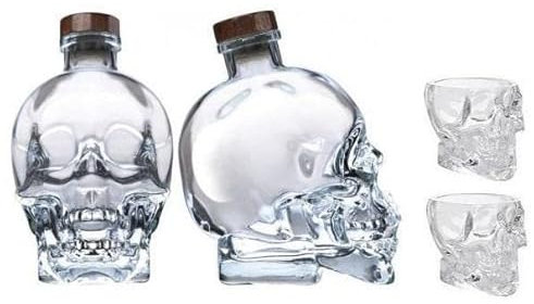 VODKA 70CL TEXTFORM FLASCHE + 2 ORIGINALGLAS