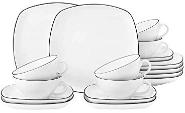 Seltmann Lido Teeservice, Eckig, Klein, 18-Teilig, 1-teilig