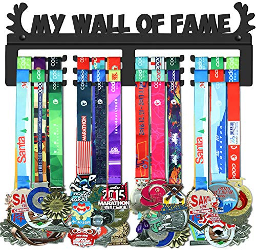 WEBIN My Wall of Fame Medaillen Aufhänger Halter Display Rack,Schwarz Super Hart Stahl Metall,Wandmontage Über 50 Medaillen