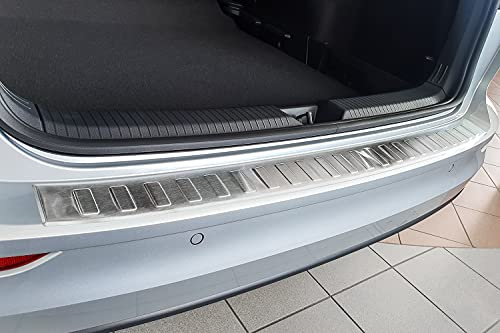 teileplus24 Ladekantenschutz passend für VW Golf 8 Variant 2020- | Edelstahl Abkantung Montageband Reinigungstuch Passgenau Rostfrei