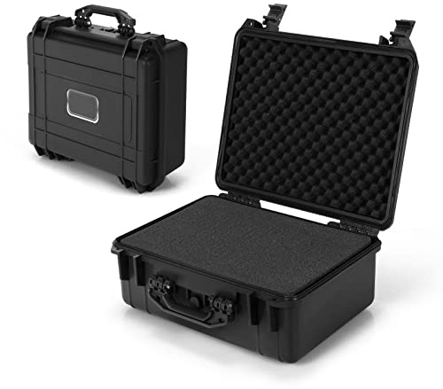 TANGZON Waterproof Hard Case, Shockproof Camera Tool Flight Box | IP66 PP Shell, Customisable Foam Insert, Pressure Valve, Dual Padlock Holes