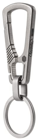 KeyUnity KM04 Titan Karabiner Schlüsselanhänger Clip, Schnellverschluss mit Schlüsselring, EDC Abnehmbare Karabinerhaken für Autoschlüssel, Rucksack, Camping, Reisen (Sandgestrahlt)