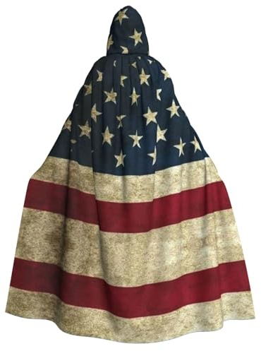 Sylale Amerikanische Flagge, Unisex, Kapuzenumhang, Weihnachten, Fasching, Halloween, Cosplay-Kostüm für Erwachsene