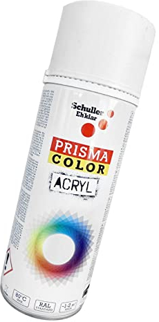 Lackspray Acryl Sprühlack Prisma Color RAL, Farbwahl, glänzend, matt, 400ml, Schuller Lackspray:Weiß RAL 9010
