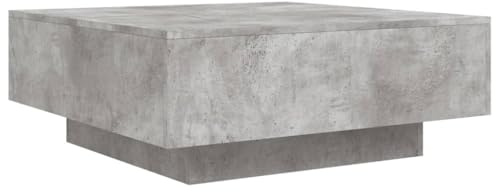 vidaXL Coffee Table with LED Lights Concrete Grey 80x80x31 cm