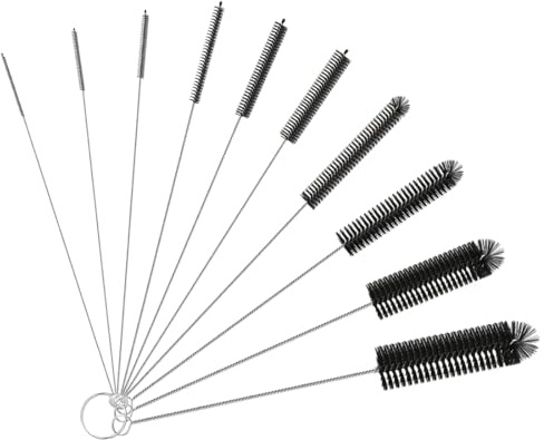 Conjunto de 10 Piezas Botella de Limpieza Cepillos, 205mm de Largo Nylon Cepillos de Botella, Tubo Limpieza del Sistema de Cepillo para Pajita, Botella, Tetera, Copa