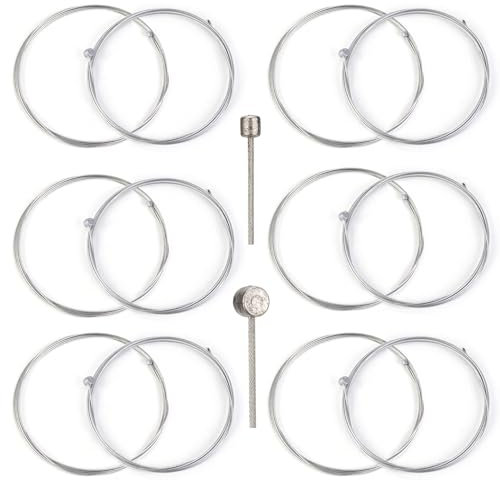 SquEqu 12 Pack Bike Brake Cable and Shifter Cable Set Bike Shift Cable Universal Bicycle Shifter Cable Derailleur Cable Gear Transmission Wire for Shimano Sram Mountain Road Bicycle Cycling Parts