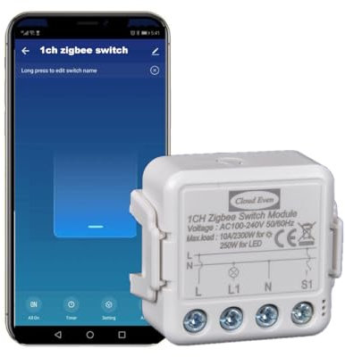 Zigbee Mini Switch Smart-Schalter, Lichtschalter, intelligenter DIY-Schalter, Tuya-App-Steuerung, funktioniert mit Alexa, Google Home, ZigBee 3.0 Gateway Hub erforderlich (1)