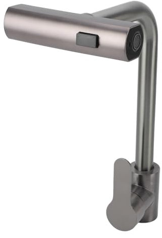 Wakects Mitigeur de Cuisine Cascade, Robinet de Cuisine en Cuivre 3 Modes D'eau, Robinet D'évier de Cuisine à Poignée Unique, Robinet D'évier Pivotant à 360 Degrés, Siège de Valve (Grise)