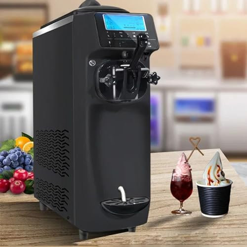 Mini Machine à CrèMe GlacéE Commerciale 14L-16L/H (74 * 55 * 21Cm) - ÉCran De Fonctionnement Lcd 5 Pouces - Bassin MatéRiel 6L, Parfait Pour Les Restaurants à Domicile, Les Snack-Bars