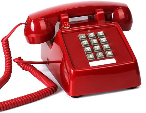 Sangyn Retro Landline Phone Classic 2500 Analog Desk Phone with Indicator Mechanical Ringer Vintage Corded Telephone Old Phone for Home School Hotel Office