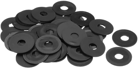 sourcing map 40 rondelle piatte M12 in nylon, diametro interno 12 mm, diametro esterno 40 mm, spessore 2 mm, guarnizione in foglio di plastica, anello di tenuta, colore nero