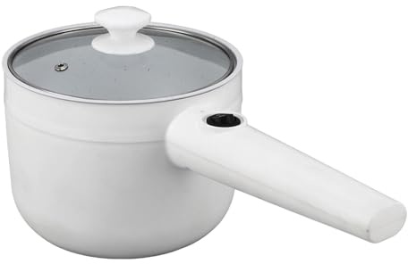 TOPINCN Pentola Elettrica 600W 2 velocità 1.8L Rivestimento in Ceramica Padella Elettrica Antiaderente Spezzatino Ramen Fornello in Ceramica Pentola Elettrica Padella Elettrica per