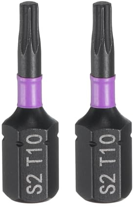 QUARKZMAN 2Pz T10 Inserti per Avvitatore Torx 1/4 Gambo Esagonale 25mm/1 Lunghezza Punte per Cacciavite Magnetico 6 Punte Esagonali a Stella in Acciaio S2 Trapano Elettrico di Qualità