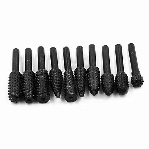 10pcs Set Rotary Rasp File 6mm Shank Burr File Rasp Woodworking Drill Bits Rotary File Wood Drilling DIY Tool Accessories