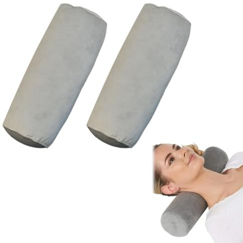 OHREN Juego de 2 fundas para almohada cervical con cremallera,ideales para almohadas de espuma viscoelástica y cojin cervical (40 x 15 cm) (gris)