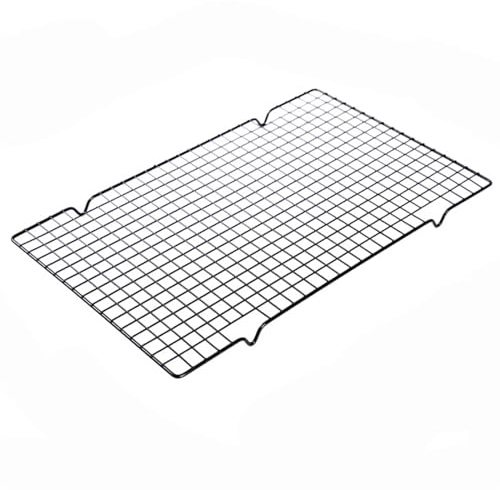Grille Barbecue Grille de Refroidissement en Acier Inoxydable Grille métallique Grille à gâteaux Grille à Aliments au Four Cuisine Cuisson Pizza Pain Barbecue Support Étagère(Black S Black L)