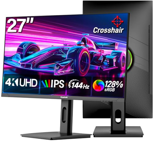 27 inch 4K Gaming Monitor, UHD 3840 x 2160p 144HZ PC Computer Monitors IPS Screen for Home & Office, Support HDMI 2.1, DP 1.4
