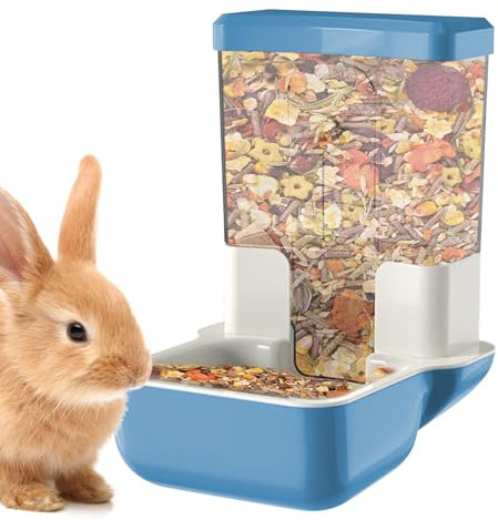 Mangiatoia Automatica da 800 ml per Conigli, Distributore di Cibo per Gabbia, Ciotola per Furetti, Gatti, Cuccioli, Porcellini d'India, Cincillà, Criceti