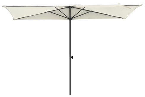 FMCAGNGAKP Demi-Parasol sur Terrasse sur Balcon à 5 Baleines en Acier, Hauteur Réglable, Parasol Rectangulaire pour Contre Un Mur, Un Porche ou Un Balcon(Black)
