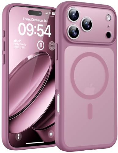 TOCOL for iPhone 17 Pro Case, Compatible with MagSafe, Lilac Purple | Full Camera Protection, Built-in Magnets, 15FT Military-Grade Shockproof Thin Slim Translucent Matte Phone Cover