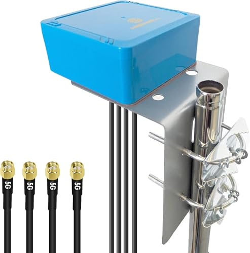 Maswell 4X4 MIMO 5G Antenna, Omni BroadBand 700-6000MHz, 4G, LTE, 5GA, 5G NR, WiFi 6, Bluetooth, 3dBi External Antenna for IoT M2M, NOT for Boosting (Complete Kit)