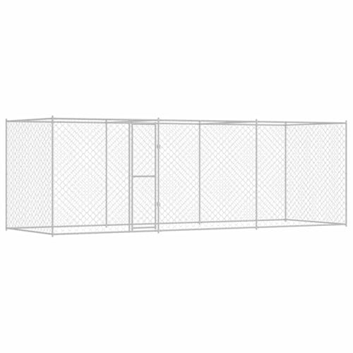 vidaXL Hundekäfig Silber 600 x 200 x 200 cm Verzinkter Stahl