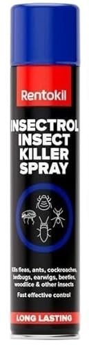 Rentokil Insectrol Insect Killer Spray 300ml - Aerosol Surface Insecticide for Fleas, Ants, Cockroaches, Bedbugs & Other Crawling Insects (1PC)