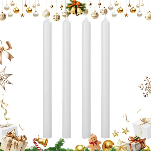 Candela A Stelo | 24,9 Cm Lunghe con Durata Prolungata 4 Pezzi | Centrotavola per Casa Eventi Formali Cena | Festa Natale Ringraziamento Halloween Chiesa