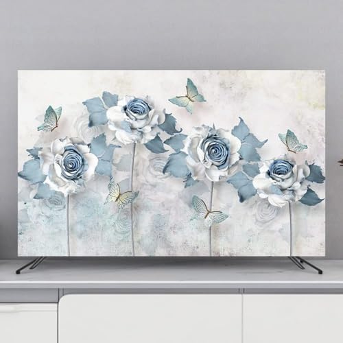 HSTANGKY Funda Protectora Para TV De 32-80 Pulgadas Para Interiores Protector De Pantalla Antipolvo Con Estampado Floral Para Televisores Y Monitores LED/LCD-flower4||40-43inch