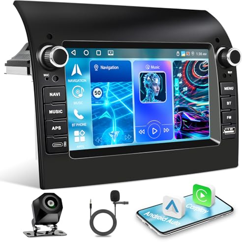 Motorsi Autoradio 4G+64G Per Fiat Ducato Citroen Jumper Peugeot Boxer Stereo Radio Double Din 7'' Con IOS Carplay Android Auto Radio, Bluetooth 5.0 GPS WiFi 32EQ FM/RDS 2USB Supporto DAB, OBD2