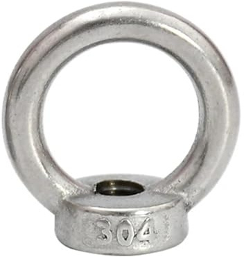 Ringmutter M10 M12 304 Edelstahl zum Aufhängen, Spanngurte (M12, Hebeöse Muttern), 10 Stück