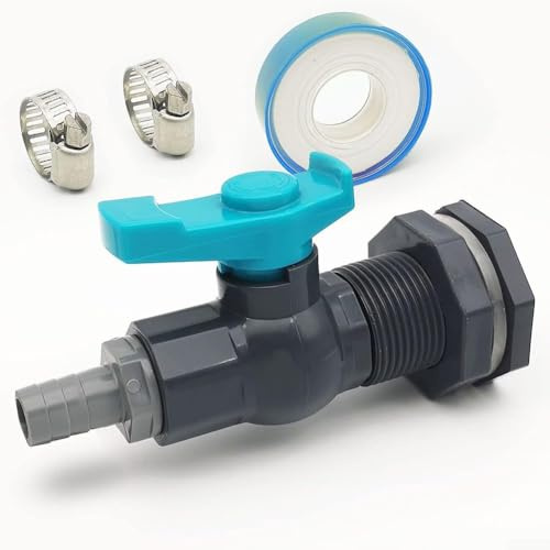 Kit deviatore dell'acqua in PVC con raccordo a paratia, valvola a sfera e adattatore per tubo da giardino da 25 mm, per raccolta dell'acqua piovana