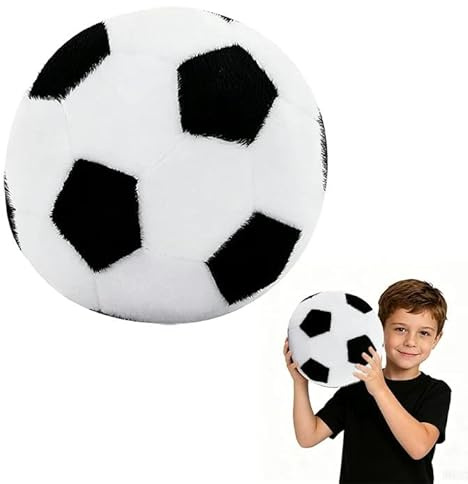 KQWVZ 25cm Giocattolo Da Calcio in Peluche, Soffice Giocattolo Di Cuscino Da Calcio, Pincetto DaCalcio Imbottito, Soffice DiCalcio Morbido per Letto O Divano, Decorazione Camera Bambini
