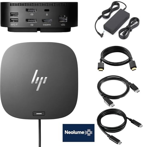 HP G5 Dockingstation 120W Essential USB-C Thunderbolt Docking Station mit 120W AC Adapter + HDMI Kabel + DisplayPort Kabel + USB-C Kabel