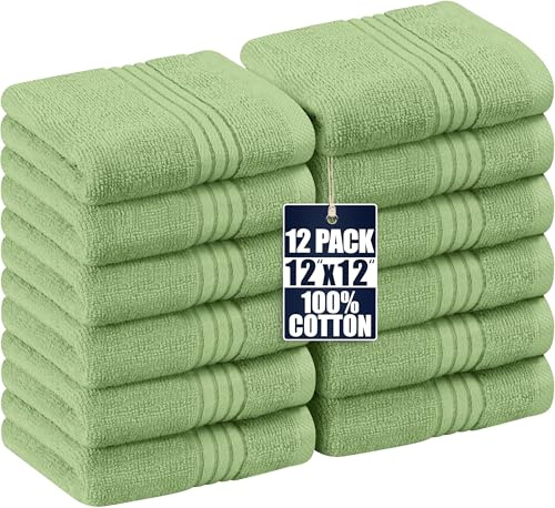 Utopia Towels 700 Gsm Tvättdukar 12-pack (salviagrön) 12 tvättlappar salviagrön