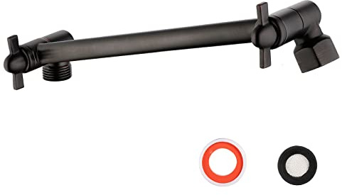 Verstellbarer Duschverlängerungsarm, 10 Zoll Messing Öl eingerieben Bronze Duscharm Verlängerung für Duschkopf, Universal Duschverlängerung für festen Duschkopf