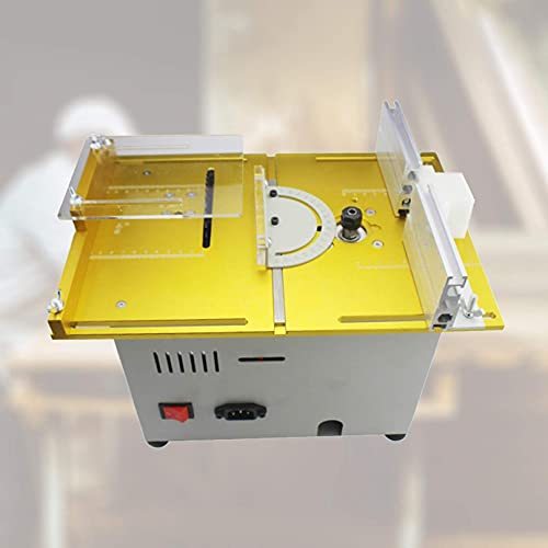 KUANDARMX Compact Electric Table Saw, Portable Circular Saw, Powerful Motor, Adjustable Saw Depth, Engraving, Milling, Polishing, Gold, A
