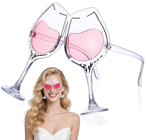 PartyKindom Weihnachtsbrille Lustige Brille Fasching Party Brillen Partybrillen Weinglas Verrückte Brillen Brillengestelle füR Weihnachten Maskerade Und Geburtstagsfeier