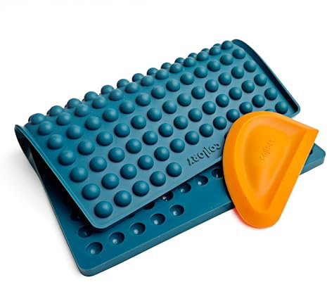 Collory Medium Halbkugel (1,5cm) Silikon Backmatte und Teigschaber Set, DIY Hundekekse, Pralinen und Bonbon, Alternative zu Backpapier, Antihaftend, Lebensmittelecht & BPA-frei