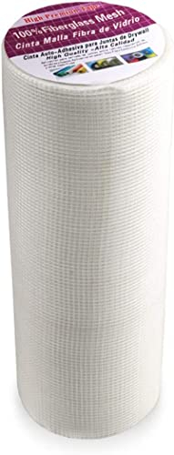 PNBLAECE Glasfaser-Gewebeband Selbstklebend, Fiberglas Stoff Maschen Band Gewebe Rolle, Reparaturband zum Füllen von Rissen und Reparieren Fugen in Wänden, Gitterrißbrücke -30 cm X 25 m(12″X 82′)