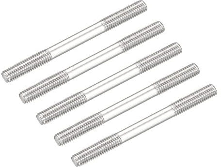 METALLIXITY Doppelseitige Stiftschrauben (M5-Gewinde 60 mm Länge) 5 Stück, 304 Edelstahl-Doppelgewindestangenbolzen – für die Hauswartung