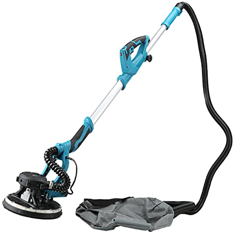 BEESOM Ponceuse Cloison Sèche,Machine à Polir Electrique Ponçage,Ponceuse Girafe Electrique,5 Vitesses Réglables,Ø230 mm Brosse Amovible avec Disque Ponçage et Lumières LED,50sandpaper