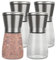 JMIATRY Salt and Pepper Grinder Set of 4, Stainless Steel and Glass Ceramic Grinder with Adjustable Coarseness, Salt and Pepper Sets for Spices and Seeds