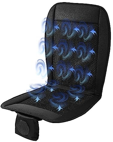 ZONETECH Cooling Car Seat Cushion 12V Black Automotive Adjustable Temperature Comfortable Cooling Car Seat Cover