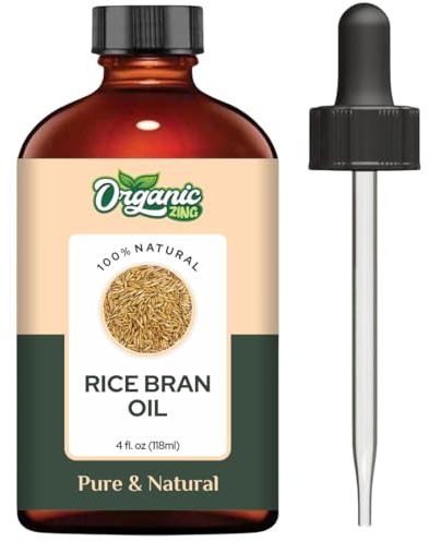 Organic Zing Rice Bran Oil 118 ml (3.99 fl oz) – Smooth Multi-Use Oil for Skincare, Haircare & DIY Formulations
